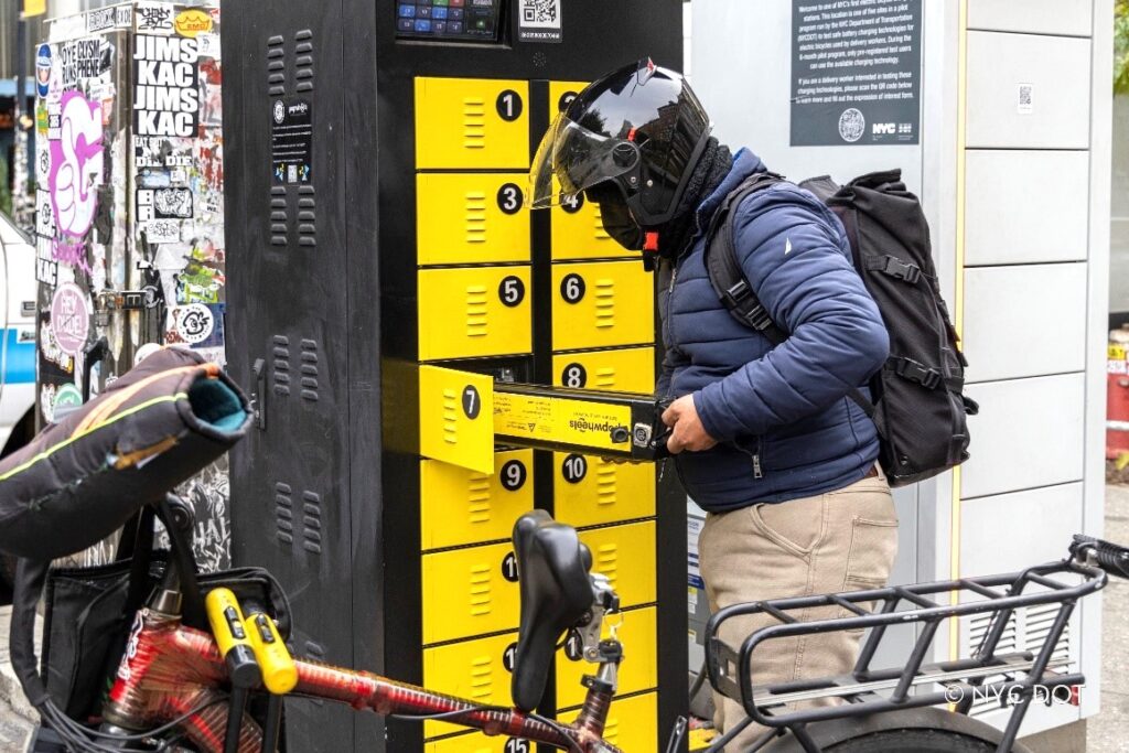 NYC DOT e-bike battery swap station